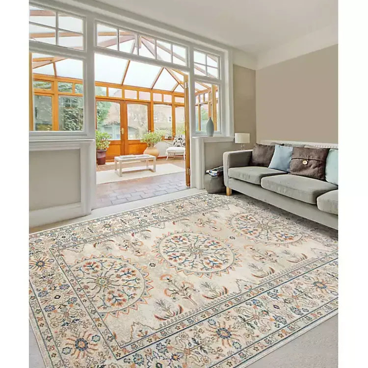 Area Rugs-Kirklands Home Light Beige Bohemian Area Rug, 5x7 Tan