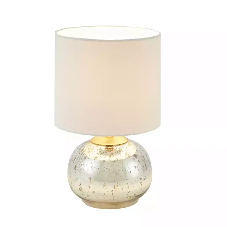 Table Lamps-Kirklands Home Gold and Silver Mercury Glass Table Lamp White