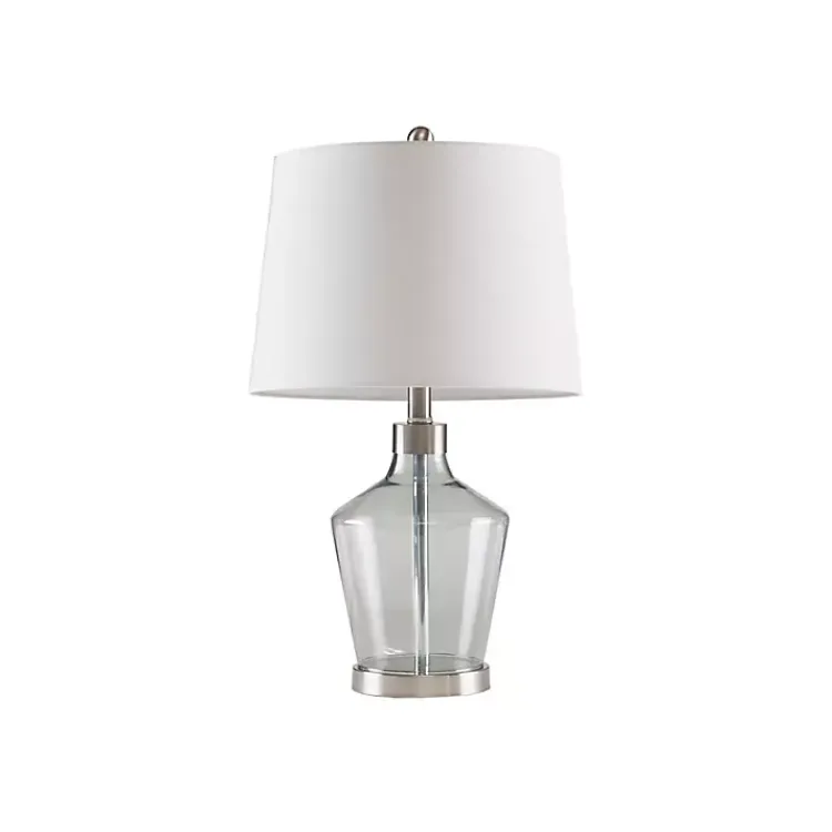 Table Lamps-Kirklands Home Gray Glass Bold Table Lamps, Set of 2 White