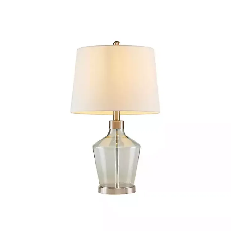 Table Lamps-Kirklands Home Gray Glass Bold Table Lamps, Set of 2 White