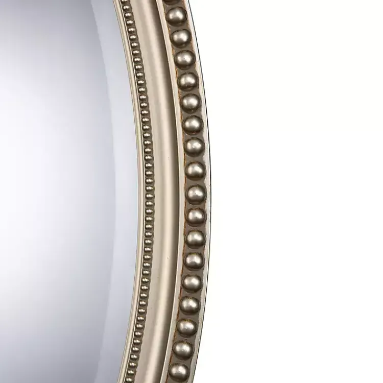 Decorative Mirrors-Kirklands Home Metallic Silver Beaded Edge Oval Mirror