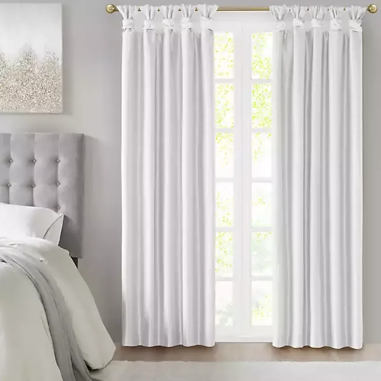 Curtains & Drapes-Kirklands Home Total Blackout Curtain Panel, 95 in. White