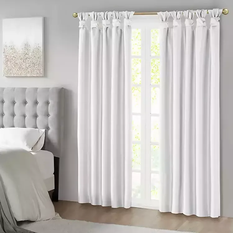 Curtains & Drapes-Kirklands Home Total Blackout Curtain Panel, 95 in. White