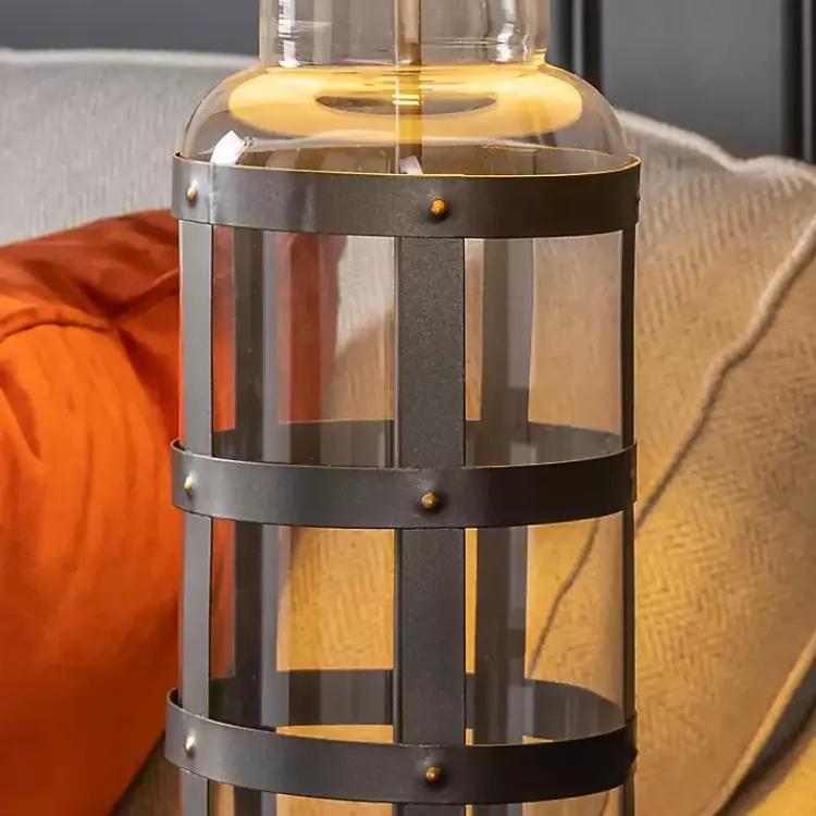 Table Lamps-Kirklands Home Galvanized Metal Glass Jug Table Lamp White