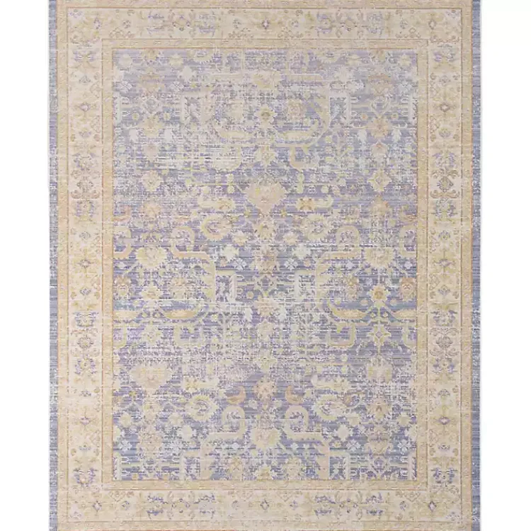 Area Rugs-Kirklands Home Cerulean Vintage Border Area Rug, 5x7 Blue