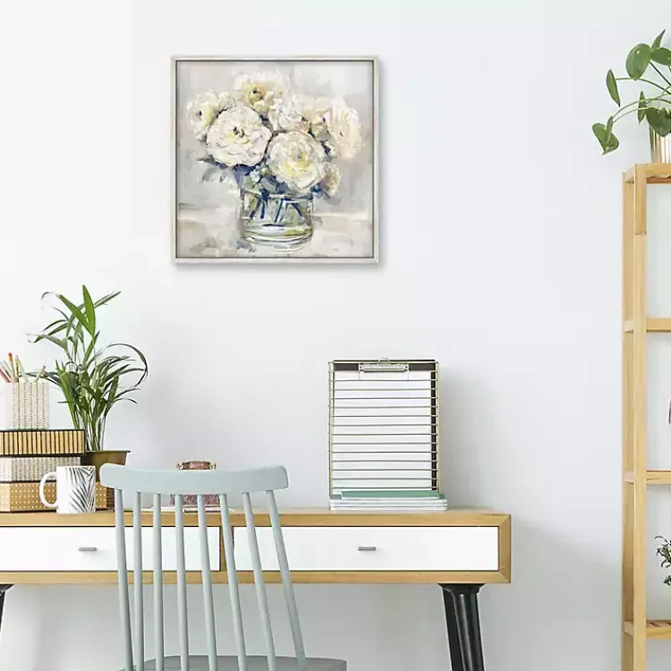 Canvas Art-Kirklands Home Garden Collections II Framed Canvas Art Print White