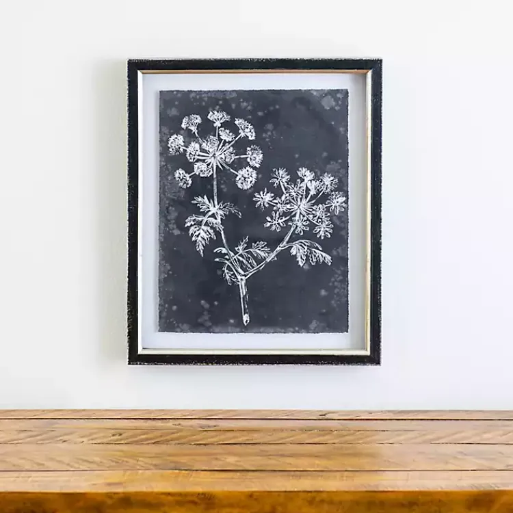 Framed Art-Kirklands Home Slate Floral I Framed Art Print Blue
