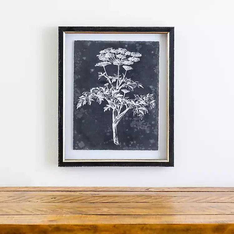 Framed Art-Kirklands Home Slate Floral II Framed Art Print Blue