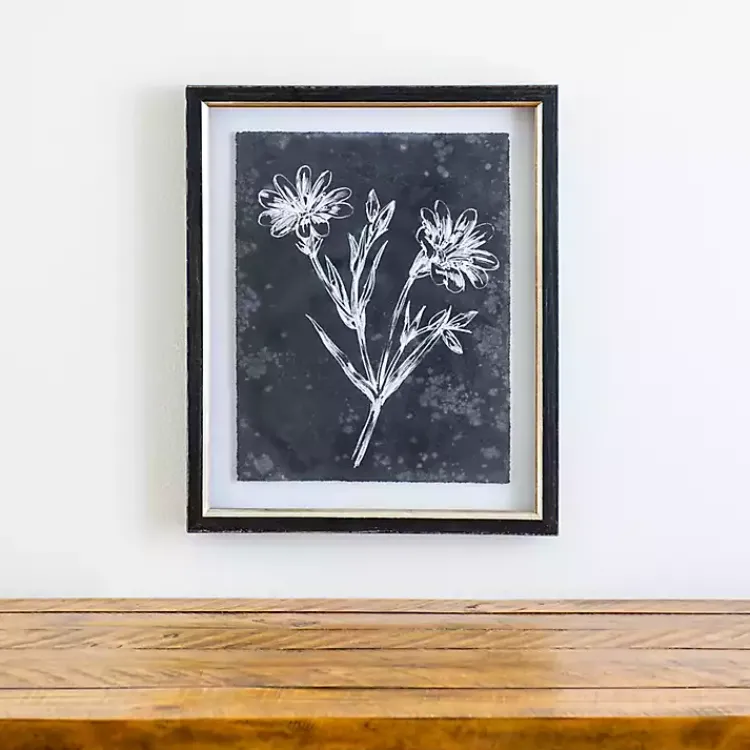 Framed Art-Kirklands Home Slate Floral IV Framed Art Print Blue