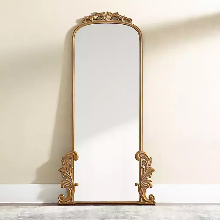Decorative Mirrors-Kirklands Home Gold Ornate Scroll Bordeaux Leaner Mirror