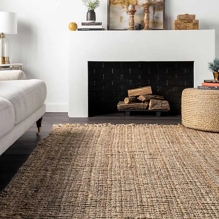 Area Rugs-Kirklands Home Hand Woven Looped Natural Jute Area Rug, 12x15