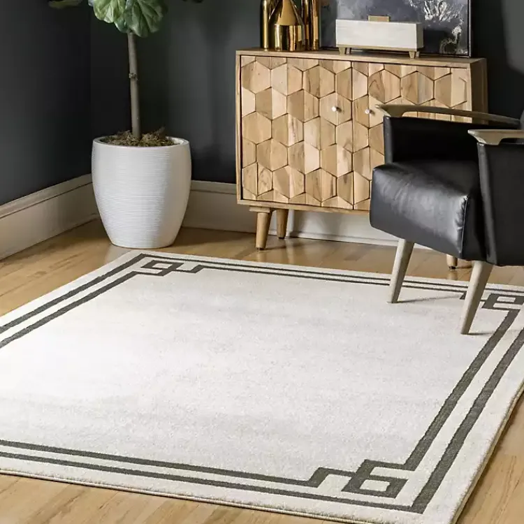 Area Rugs-Kirklands Home Ivory Classic Border Area Rug, 8x10