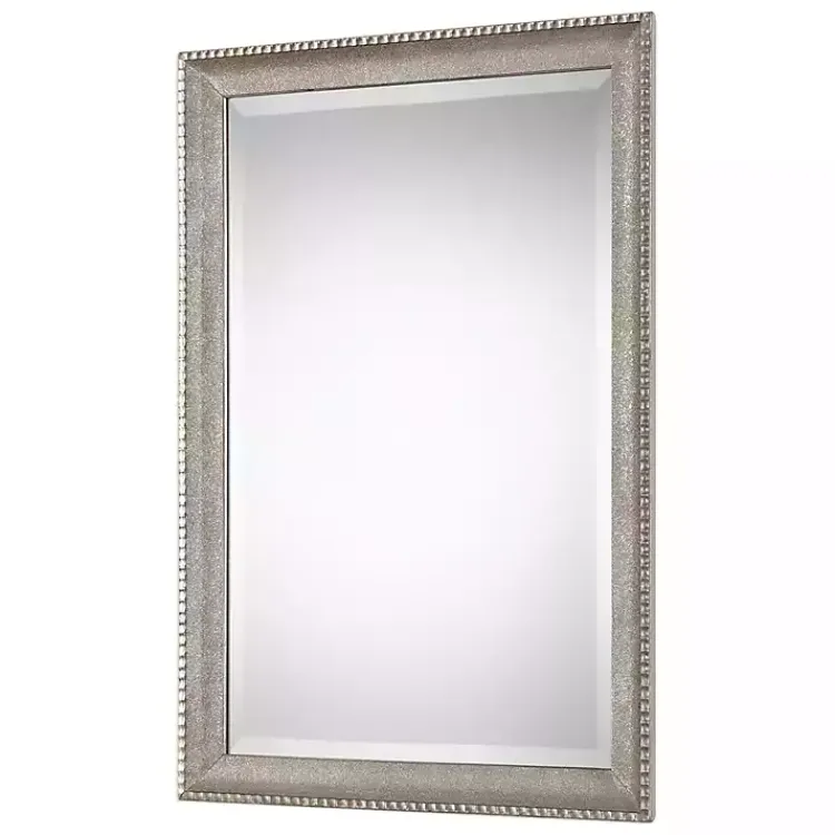 Decorative Mirrors-Kirklands Home Metallic Silver Textured Frame Wall Mirror