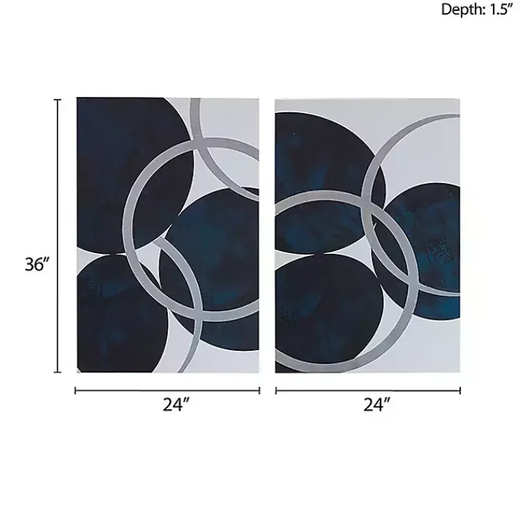 Canvas Art-Kirklands Home Blue Celestial Orbit Canvas Art Prints, Set of 2