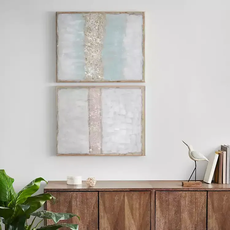 Canvas Art-Kirklands Home Flatland Glitter Canvas Art Prints, Set of 2 Multi