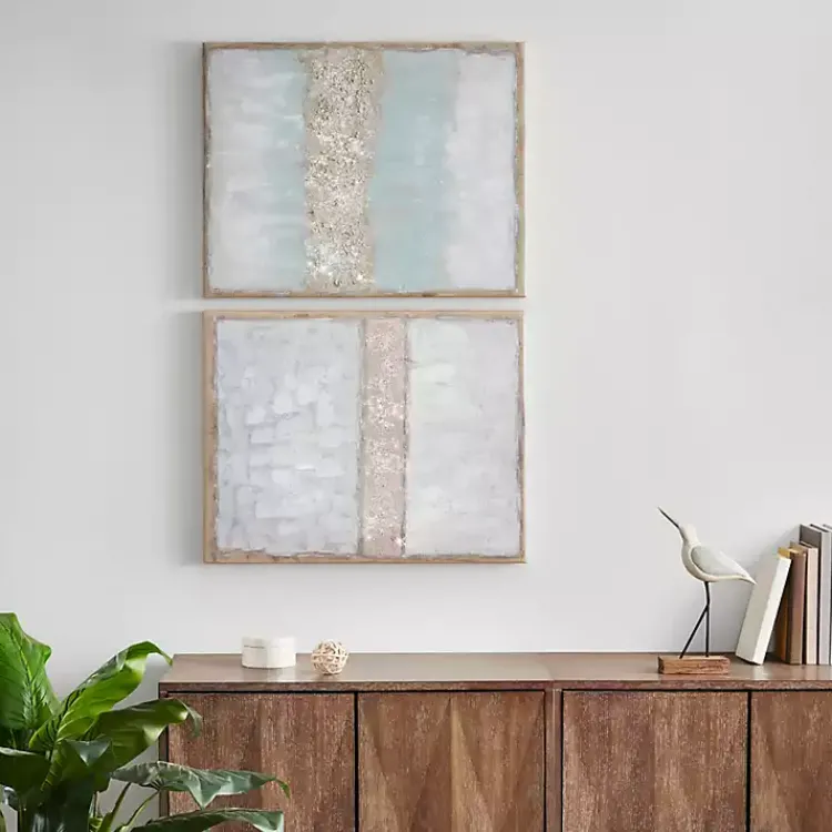 Canvas Art-Kirklands Home Flatland Glitter Canvas Art Prints, Set of 2 Multi