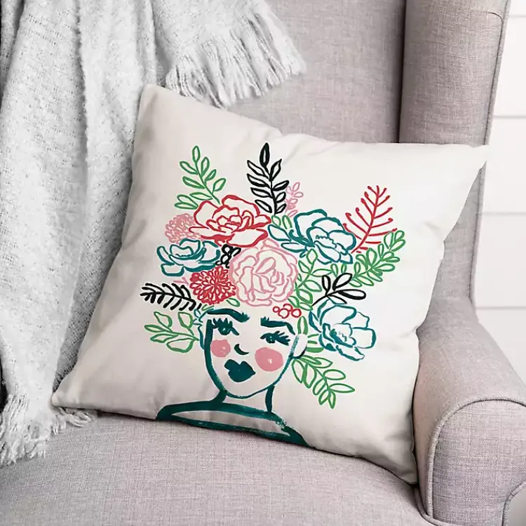 Outdoor Cushions & Pillows-Kirklands Home Flower Crown Outdoor Pillow