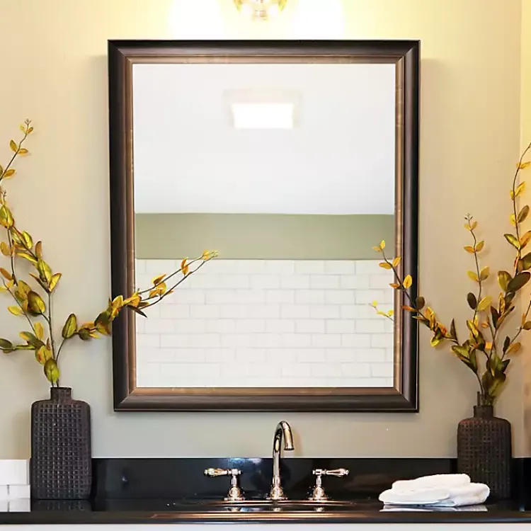 Decorative Mirrors-Kirklands Home Oil Rubbed Bronze Beveled Framed Wall Mirror