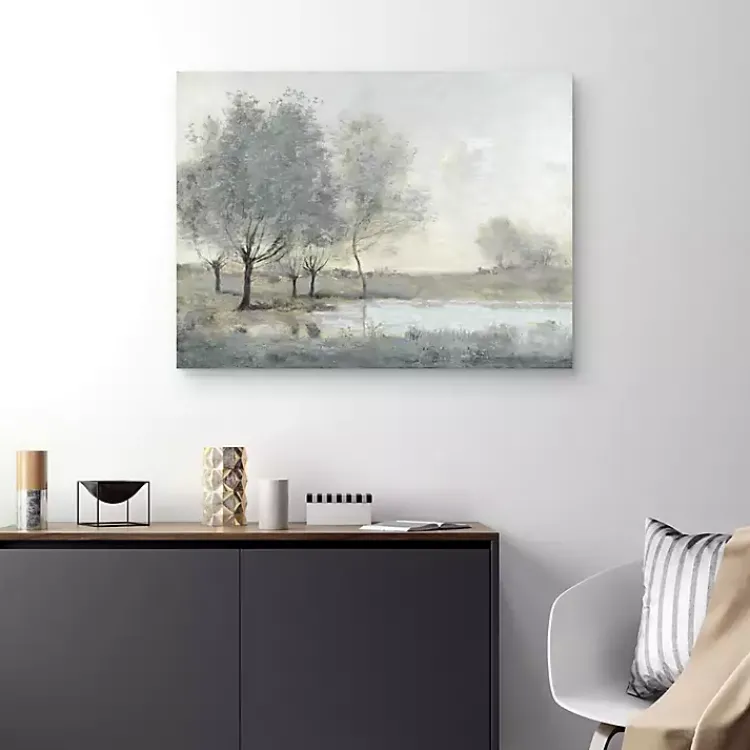 Canvas Art-Kirklands Home By the Pond II Canvas Art Print Gray