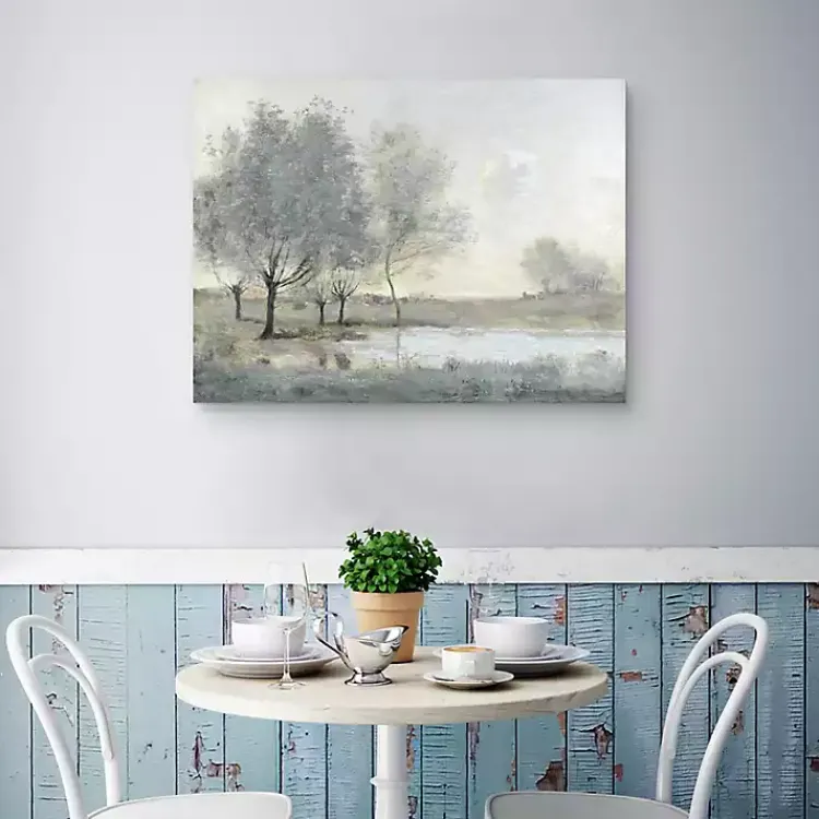 Canvas Art-Kirklands Home By the Pond II Canvas Art Print Gray