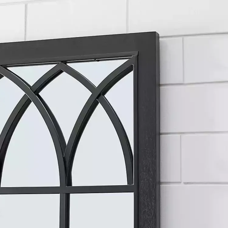 Decorative Mirrors-Kirklands Home Grandview Arched Frame Mirror Black