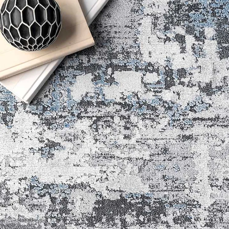 Area Rugs-Kirklands Home Gray Modern Abstract Washable Area Rug, 5x8