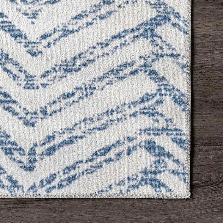 Area Rugs-Kirklands Home Blue Geometric Pattern Washable Area Rug, 4x6