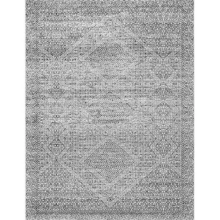 Area Rugs-Kirklands Home Gray Abstract Pattern Washable Area Rug, 4x6
