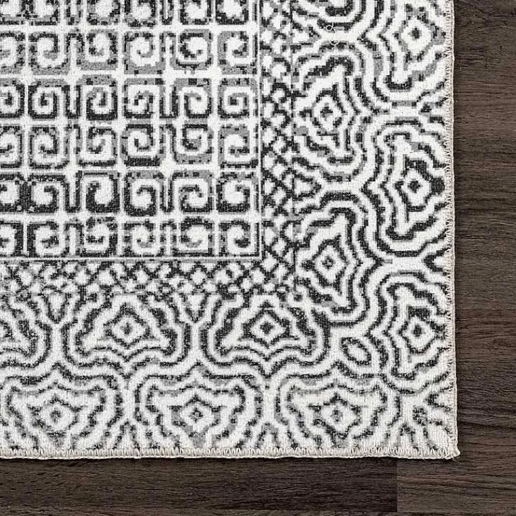 Area Rugs-Kirklands Home Gray Abstract Pattern Washable Area Rug, 4x6