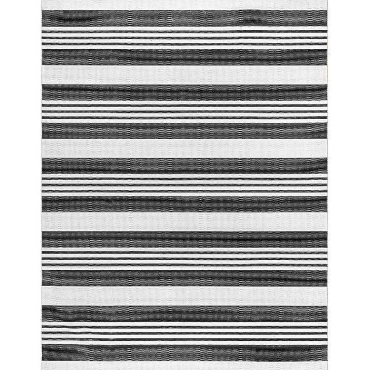 Area Rugs-Kirklands Home Black and White Striped Washable Area Rug, 3x5