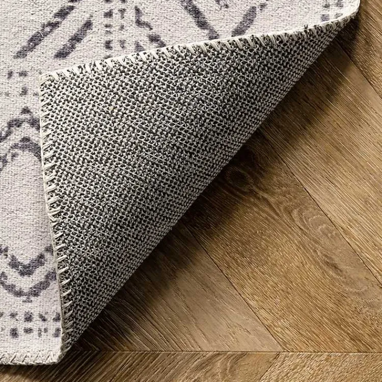 Area Rugs-Kirklands Home Gray Geometric Medallion Washable Area Rug, 5x8