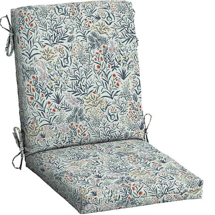 Outdoor Cushions & Pillows-Kirklands Home Millennial Leaf Luxe Outdoor Dining Chair Cushion White
