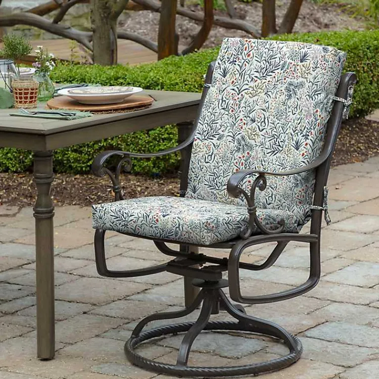 Outdoor Cushions & Pillows-Kirklands Home Millennial Leaf Luxe Outdoor Dining Chair Cushion White