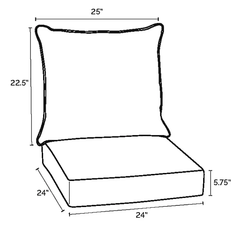 Outdoor Cushions & Pillows-Kirklands Home Onyx Cebu 2-pc. Outdoor Deep Seat Cushion