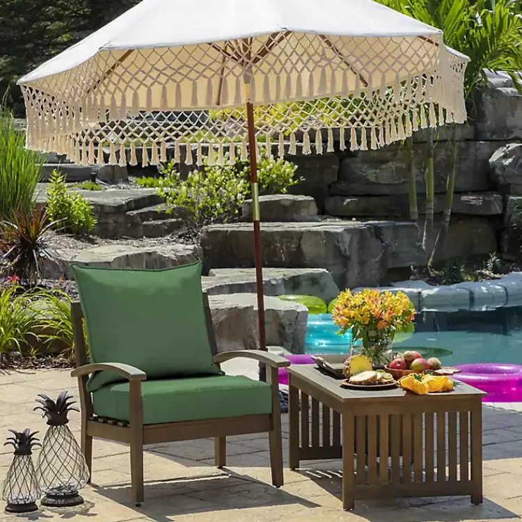 Outdoor Cushions & Pillows-Kirklands Home Moss Leala Texture Outdoor Deep Seat Cushions Green