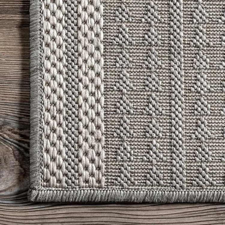 Outdoor Rugs-Kirklands Home Raina Tribal Zig Zag Outdoor Rug, 5x8 Gray