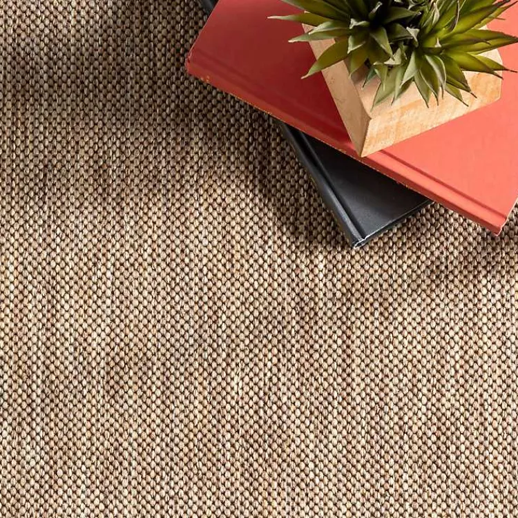 Outdoor Rugs-Kirklands Home Asia Stripe Border Outdoor Rug, 8x10 Brown