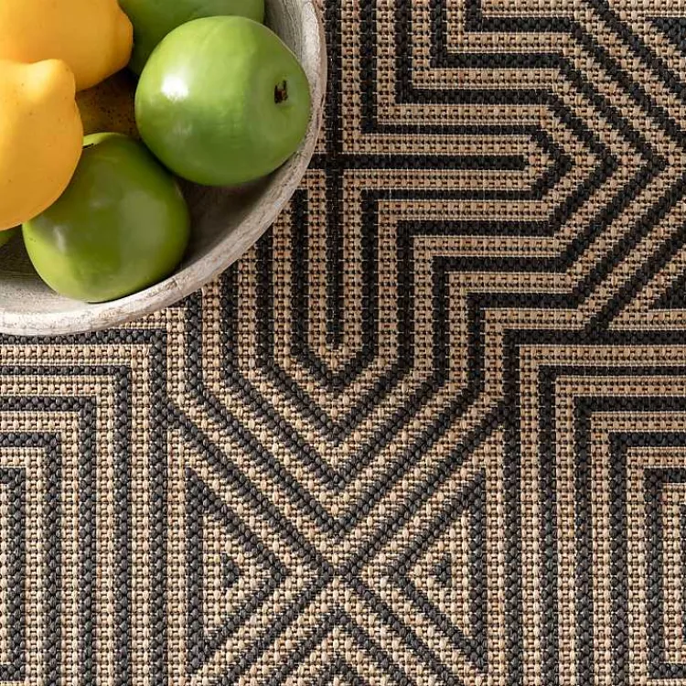 Area Rugs-Kirklands Home Kylie Gray Modern Abstract Outdoor Rug, 5x8