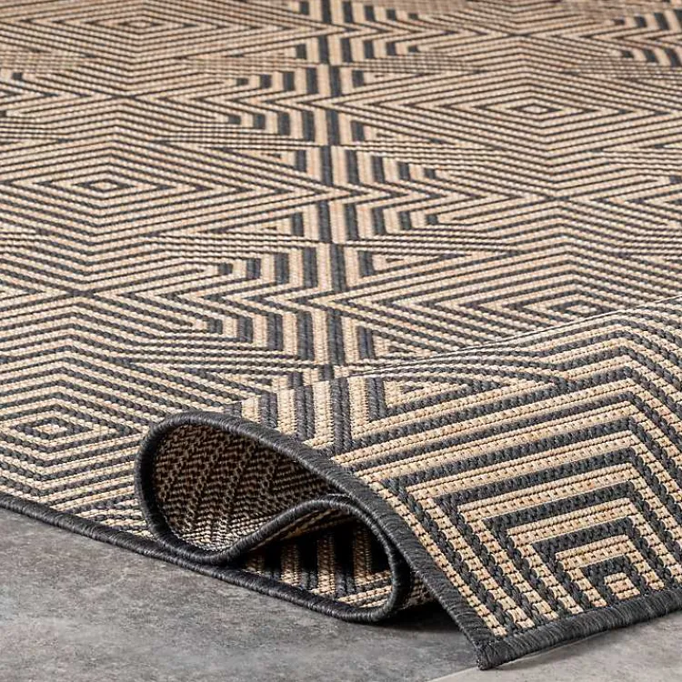 Area Rugs-Kirklands Home Kylie Gray Modern Abstract Outdoor Rug, 5x8