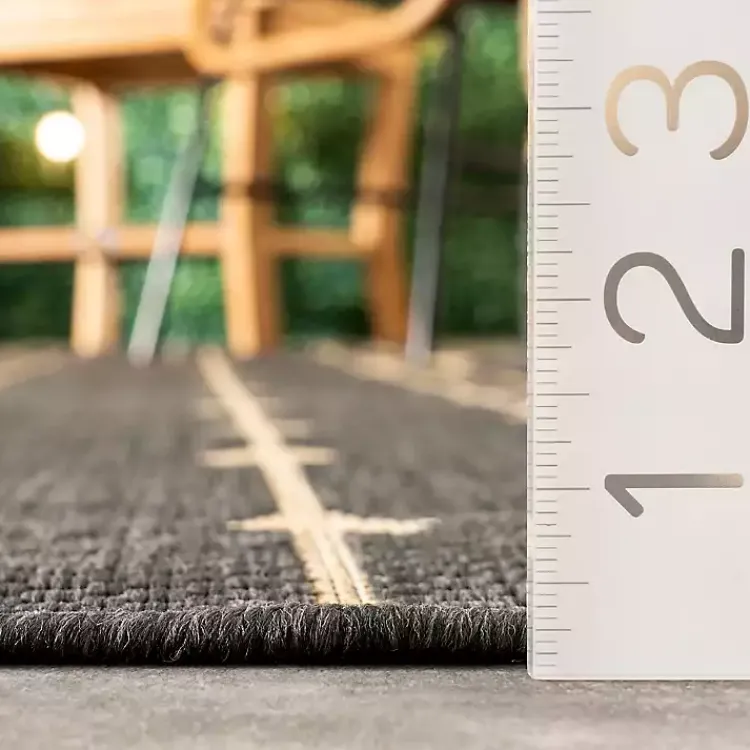 Area Rugs-Kirklands Home Kendall Gray Vertical Teardrop Outdoor Rug, 5x8