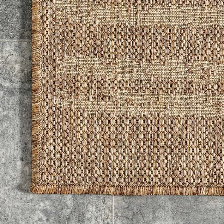 Outdoor Rugs-Kirklands Home Marti Banded Lines Outdoor Rug, 8x10 Tan