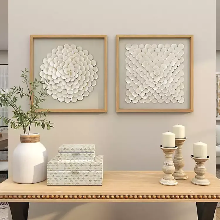 Framed Art-Kirklands Home Shell Design Shadow Box 2-pc. Wall Art