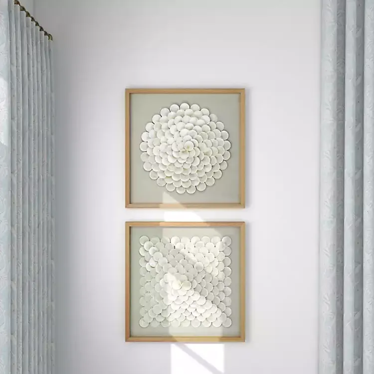 Framed Art-Kirklands Home Shell Design Shadow Box 2-pc. Wall Art