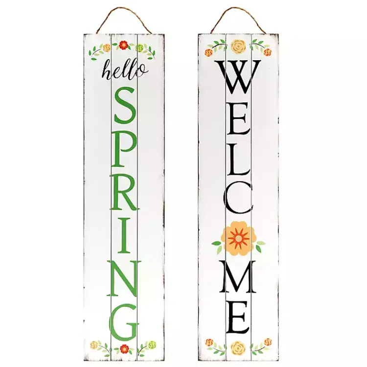 Outdoor Wall Decor-Kirklands Home Welcome Spring Double Sided Porch Sign