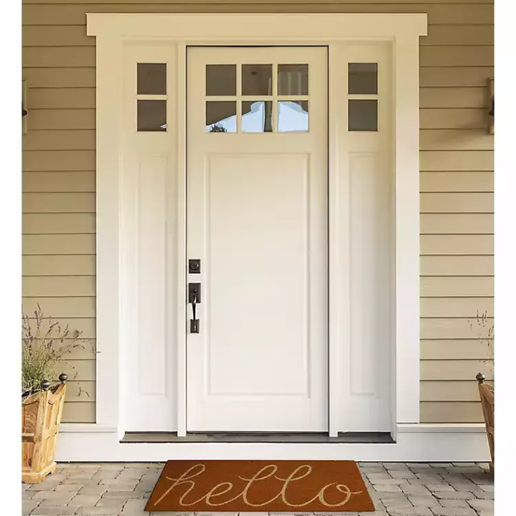 Doormats-Kirklands Home Pumpkin Spice Hello Doormat Orange