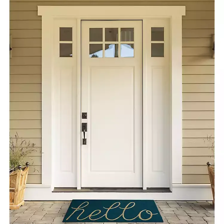 Doormats-Kirklands Home Storm Hello Doormat Blue