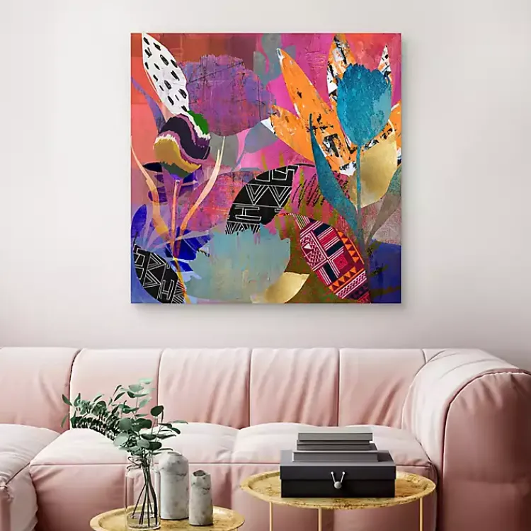 Canvas Art-Kirklands Home Flower Power Canvas Art Print, 35x35 in. Multi