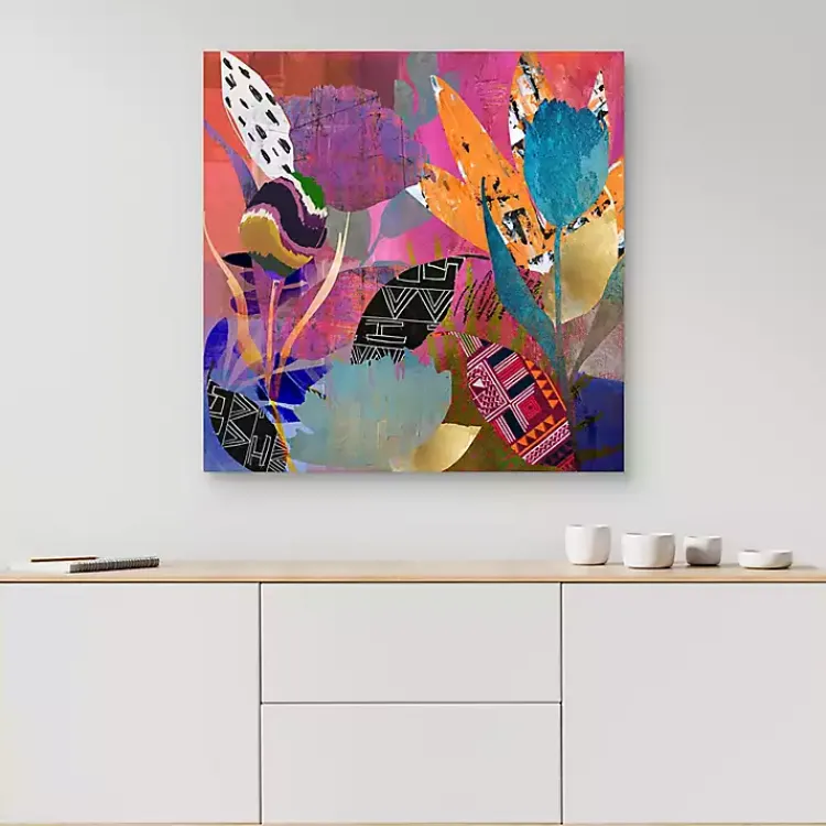 Canvas Art-Kirklands Home Flower Power Canvas Art Print, 35x35 in. Multi