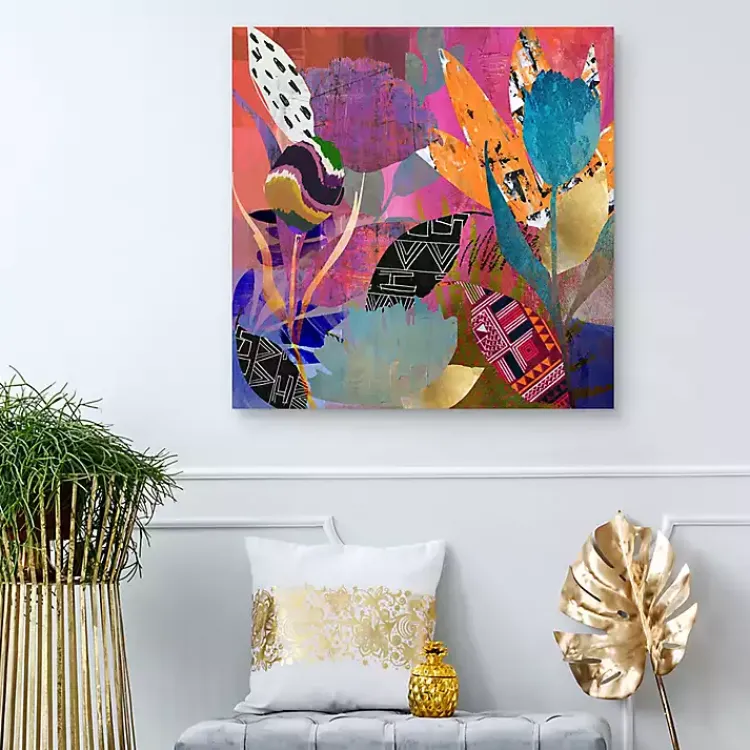 Canvas Art-Kirklands Home Flower Power Canvas Art Print, 35x35 in. Multi