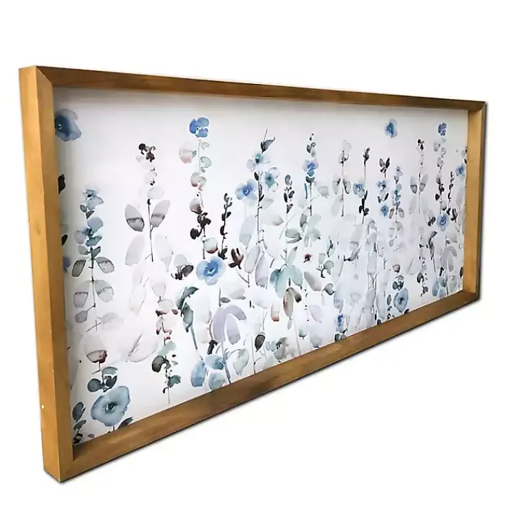 Framed Art-Kirklands Home Soft Blue Garden Framed Canvas Art Print